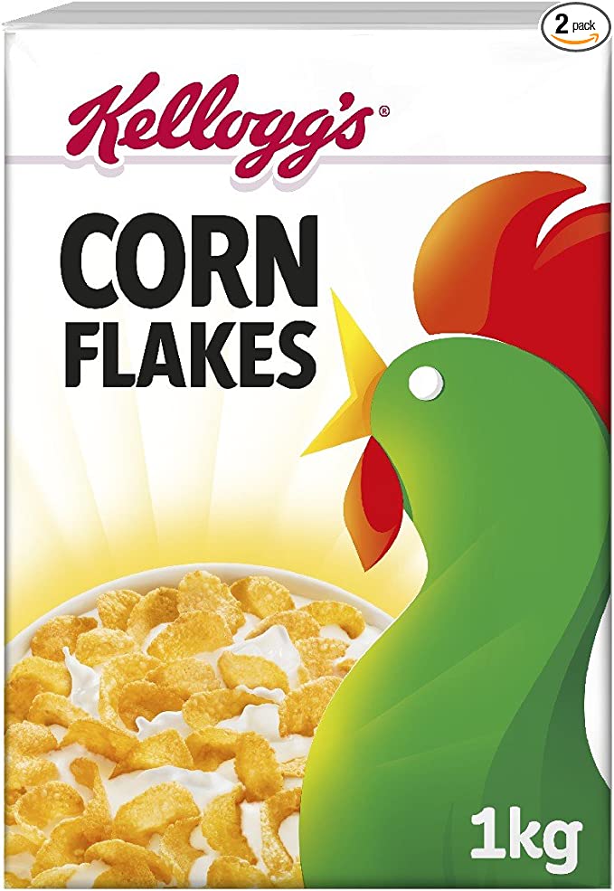 Kellogg's Crunchy Nut Sugar & Honey Cornflakes Breakfast Cereal Pack of 2 x  1kg