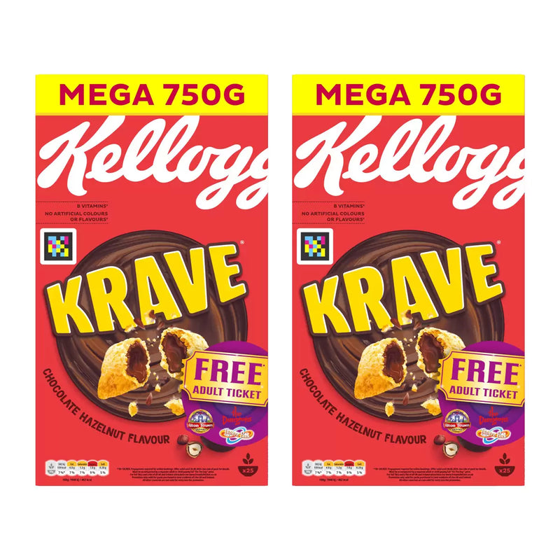 Kellogg's Krave Chocolate Hazelnut Pack of 2 x 750g