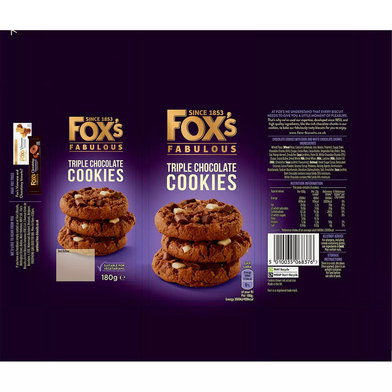 Fox's Fabulous Cookies Assortment Pack of 8 x 180g