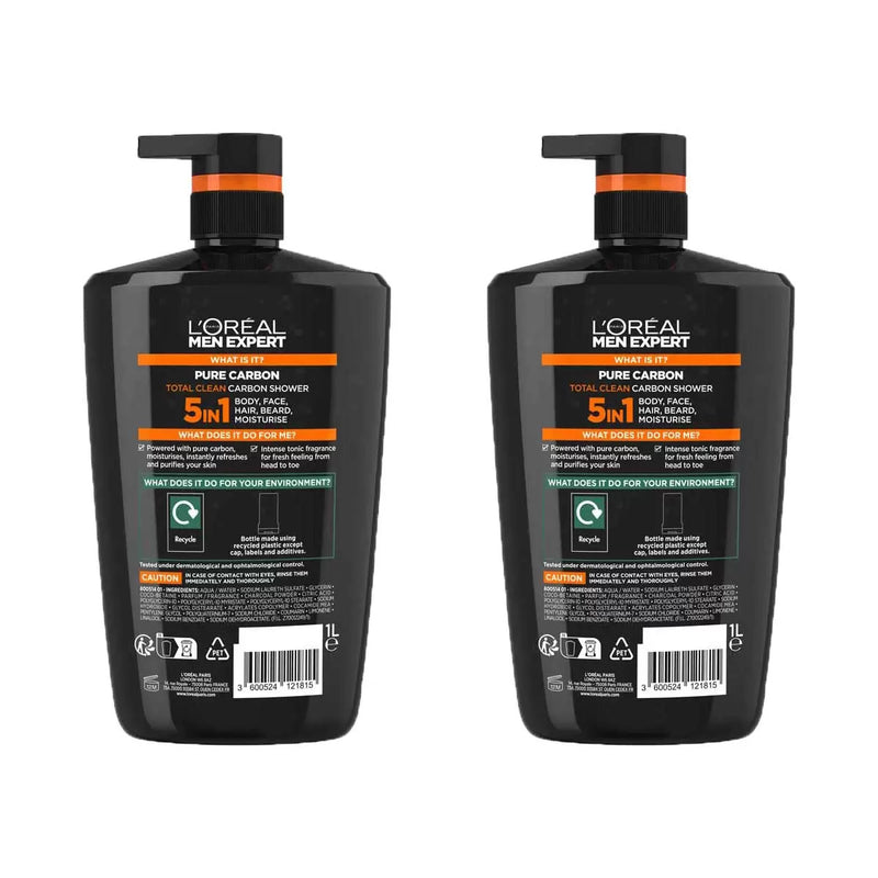 Loreal Men Expert Carbon Shower Gel Pack of 2 x 1L