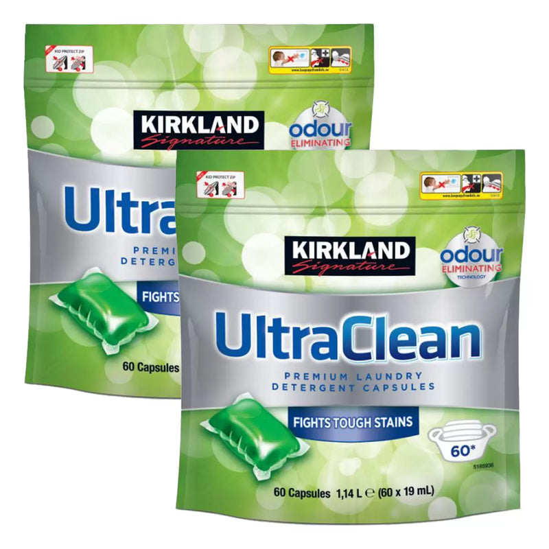 Kirkland Signature Ultra Clean Laundry Bio Detergent, 2 x 60 Pack