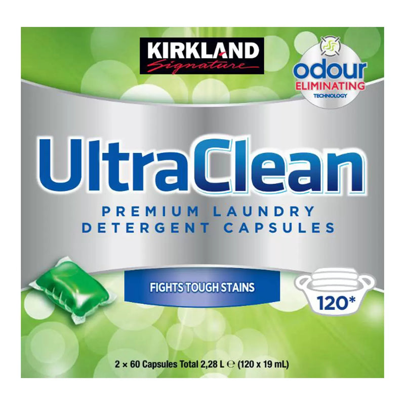 Kirkland Signature Ultra Clean Laundry Bio Detergent, 2 x 60 Pack