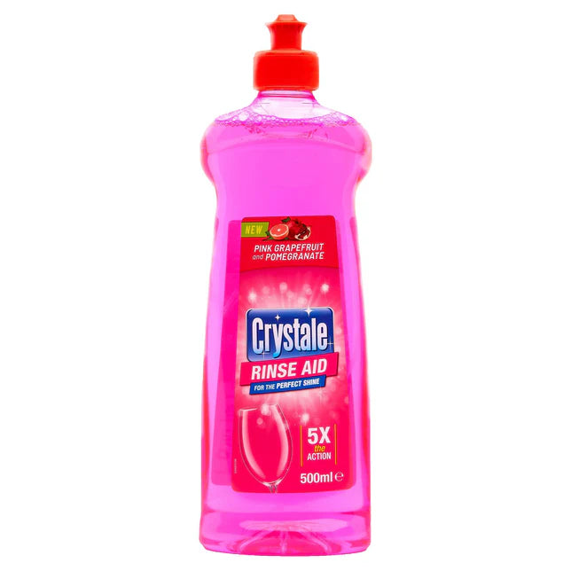 Crystale Dishwasher Rinse Aid Pink Grapefruit and Pomegranate 8 x 500ml