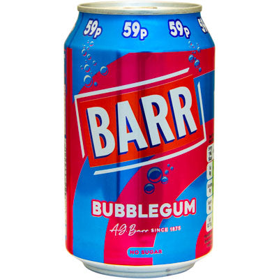 BARR Bubblegum Flavour Fizzy Soft Drink Pack of 24x330ml