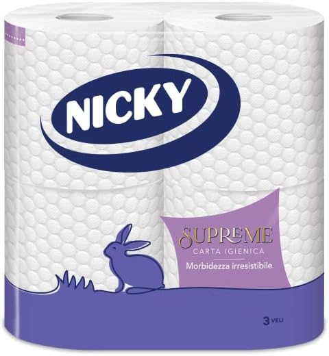 Nicky Supreme 20 (5x4') Rolls of Toilet Paper, 160 Soft 3-Ply Sheets