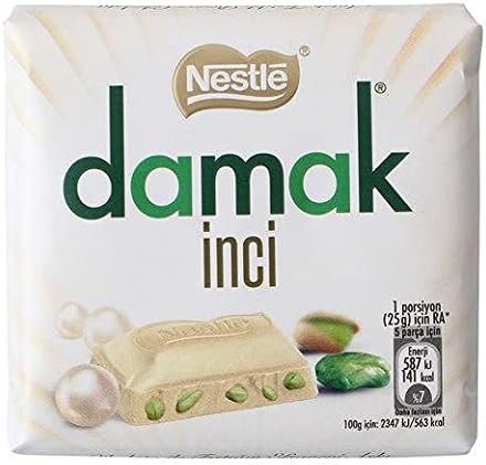 Damak Fine White Chocolate With Pistachio Pack of 6X60G