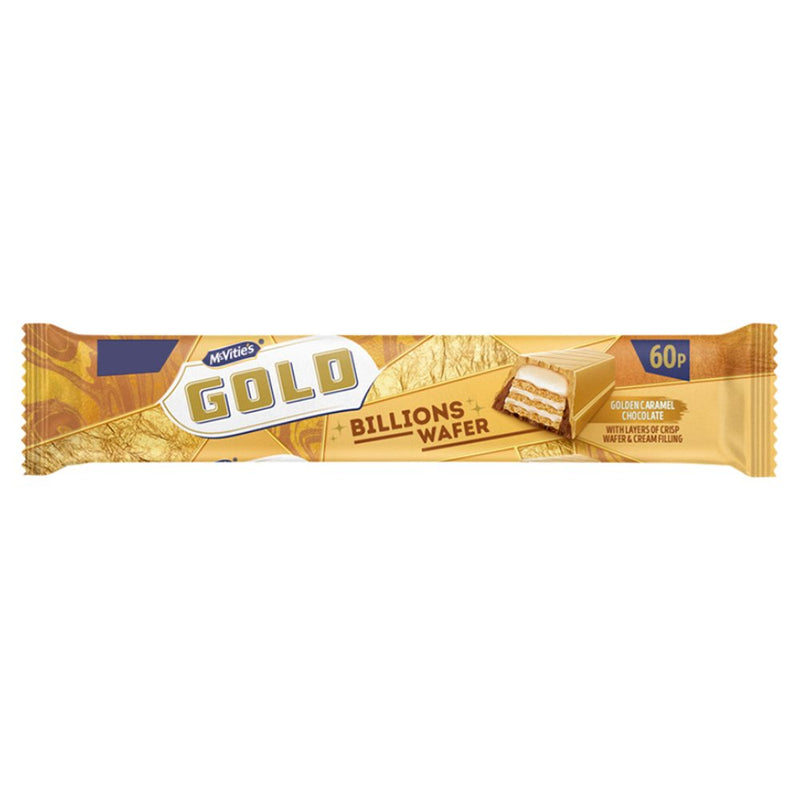 McVitie's Gold Billions Wafer Golden Caramel Chocolate Bar Pack of 24x39g