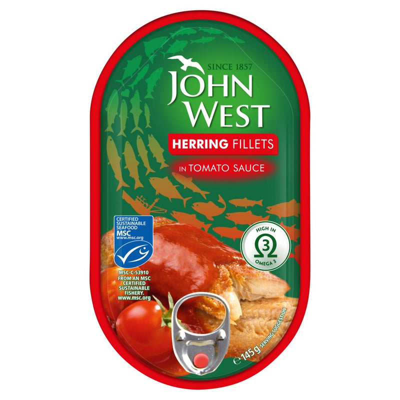 John West Herring Fillets In Tomato Sauce Pack of 10x145g