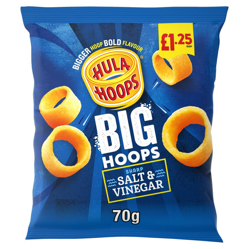 Hula Hoops Big Hoops Salt & Vinegar Crisps Pack of 20x70g