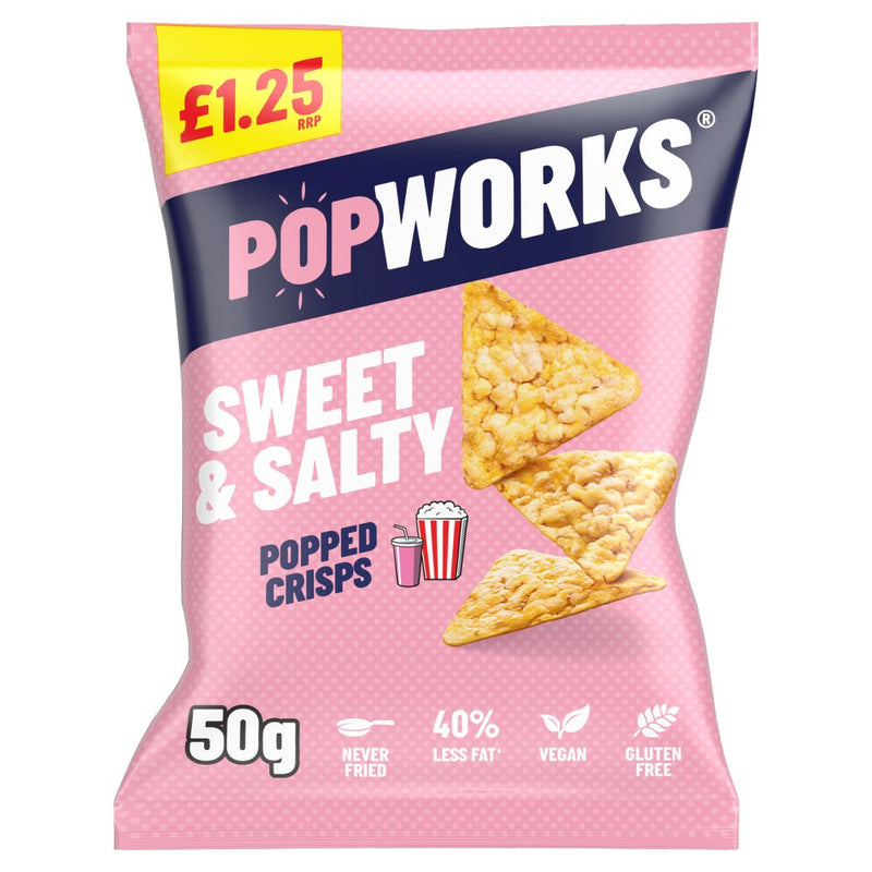 Popworks Popped Crisps Snacks Pack of 15x50g Bags