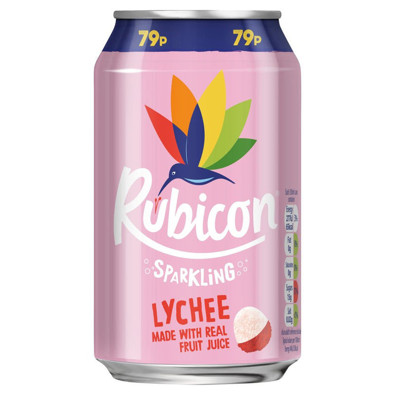 Rubicon Sparkling Lychee Juice Drink Cans Pack of 24x330ml