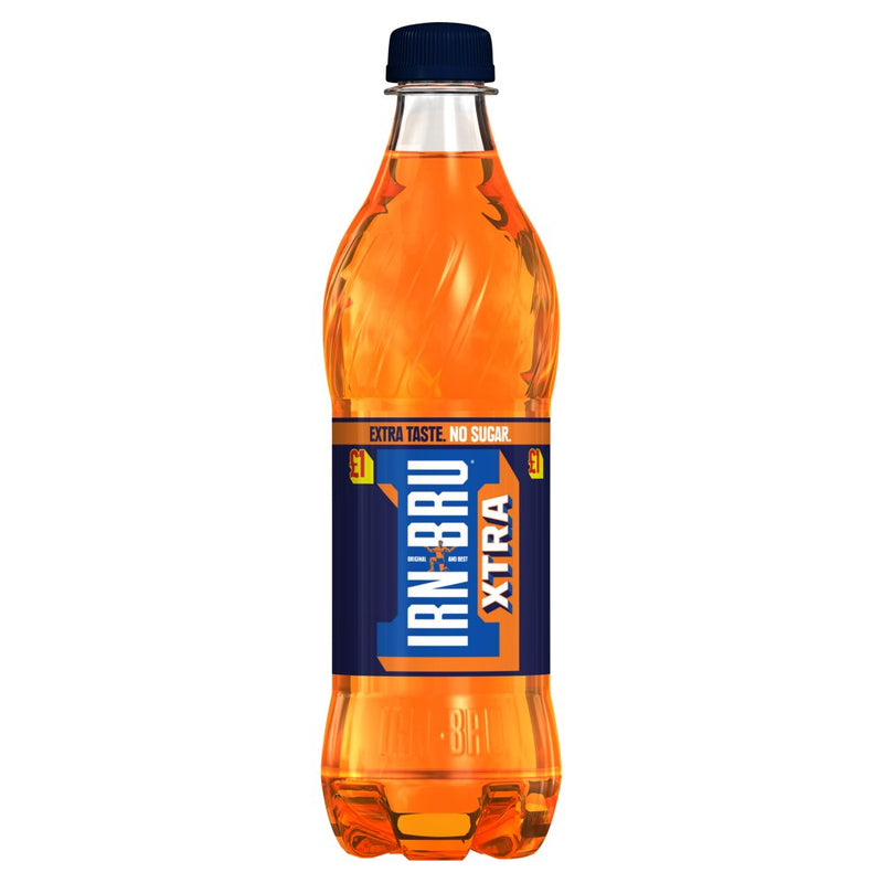 IRN-BRU XTRA Zero No Sugar & Low Calorie Fizzy Drinks Bottles Pack of 12x500ml