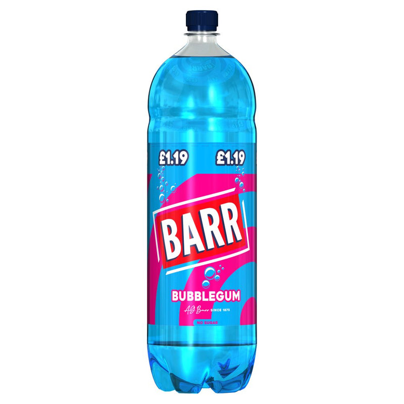 Barr Bubblegum Flavour Fizzy Soft Drink Pack of 6x2L