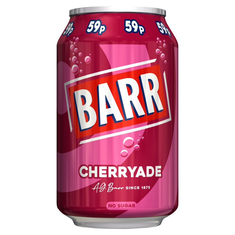 BARR Cherryade Flavoured Fizzy Soft Drink Pack of 24x330ml