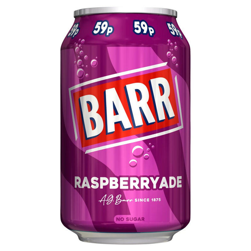 BARR Raspberryade Flavoured Fizzy Soft DrinkPack of 24X330ml