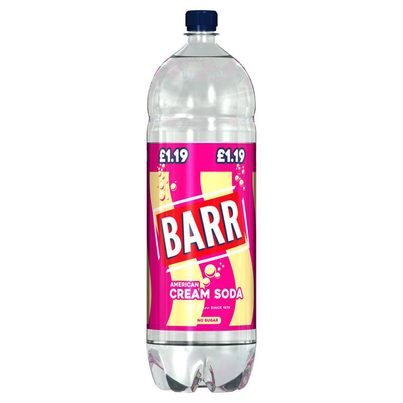 BARR American Cream Soda Flavour Fizzy Soft Drink Pack of 6x2L