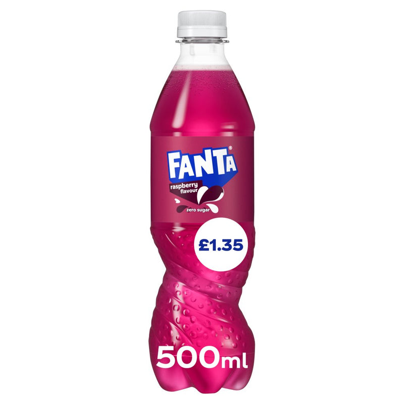 Fanta Raspberry Zero Sugar Drink Pack of 12 x 500ml