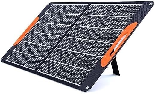 100W Portable Solar Panel, Foldable Solar Charger 2 USB + DC Outputs, Compatible with Generators Power Station for Camping Campervan Off-Grid Home