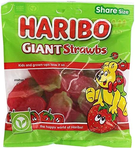 HARIBO Giant Strawbs sweets Pack of 12x160g