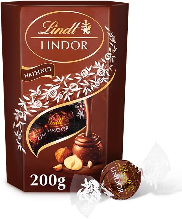 Lindt Lindor Hazelnut Chocolate Truffles Pack of 200 g