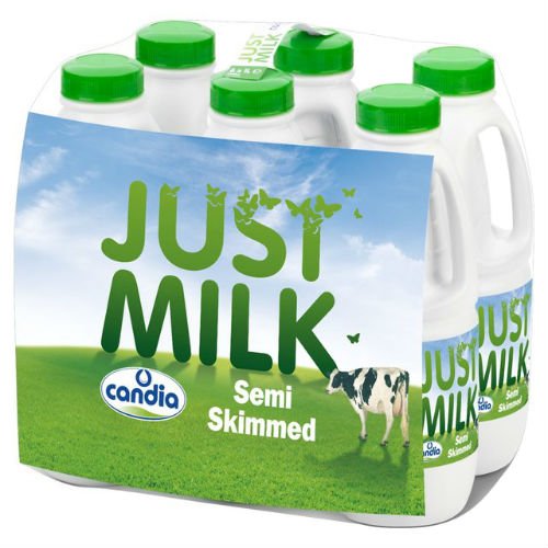 Candia Just Milk Semi-Skimmed Milk Pack of 1 litter