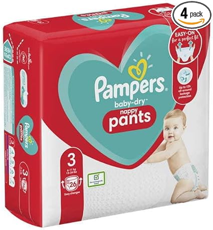 Pampers  Baby-Dry Size 3,  Nappy Pants ,6-11 kg, 4 x 26'