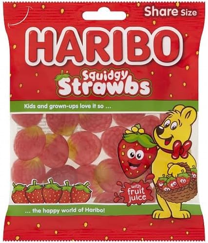 HARIBO Squidgy Strawbs Share Bag Pack of 12x160g