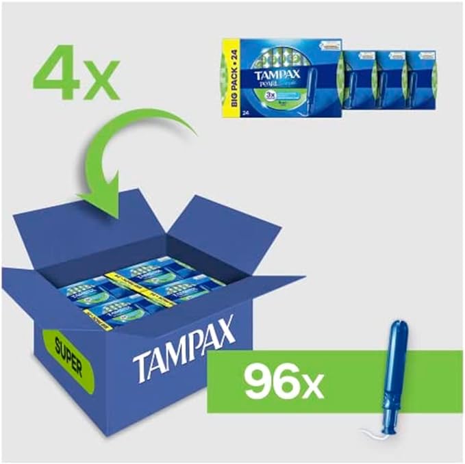 Tampax Pearl Compak Super Tampons-4X 24 Pack