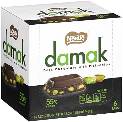 Damak Fine Dark Chocolate With Pistachio Pack of 6x60g