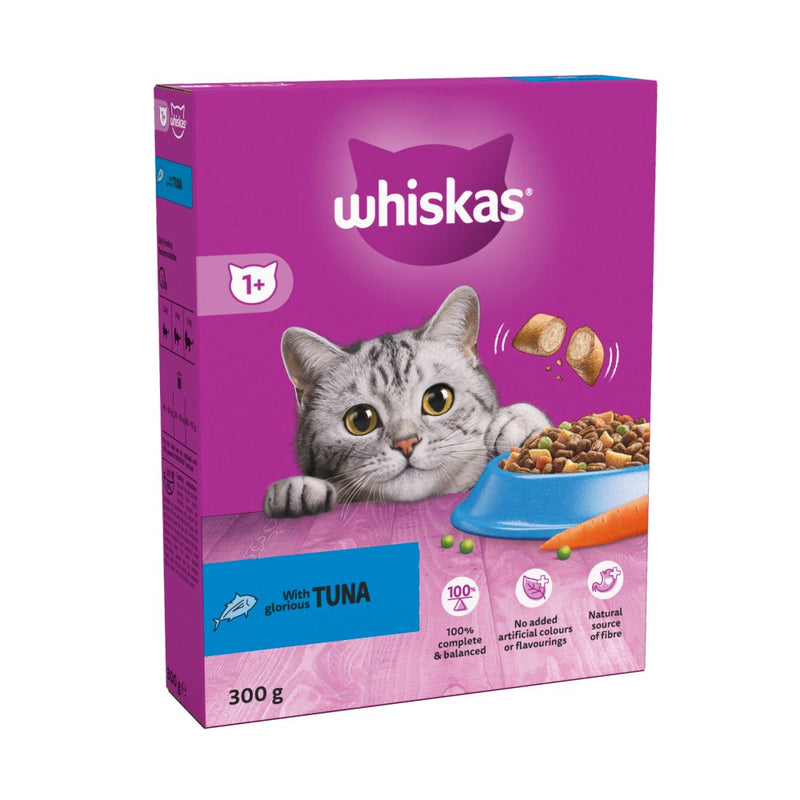 Whiskas 1+ Tuna Adult Dry Cat Food Pack of 6 X 300g