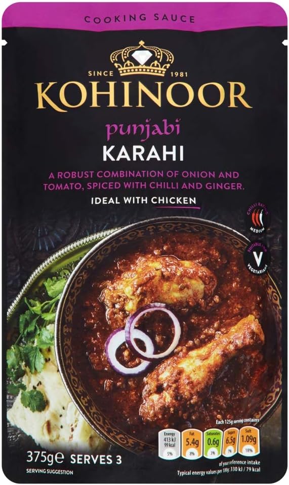 Kohinoor Punjabi Karahi Cooking Sauce Pack of 6x375g