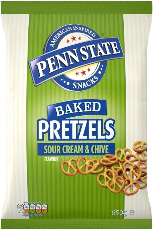 Penn State Classic American Snacks Sour Cream & Chive Baked Pretzels Knots pack of 1x650g