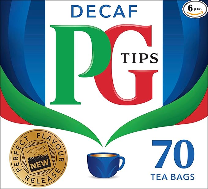 PG Tips Decaf 70, Pack of 6 (Total 420 Tea Bags)