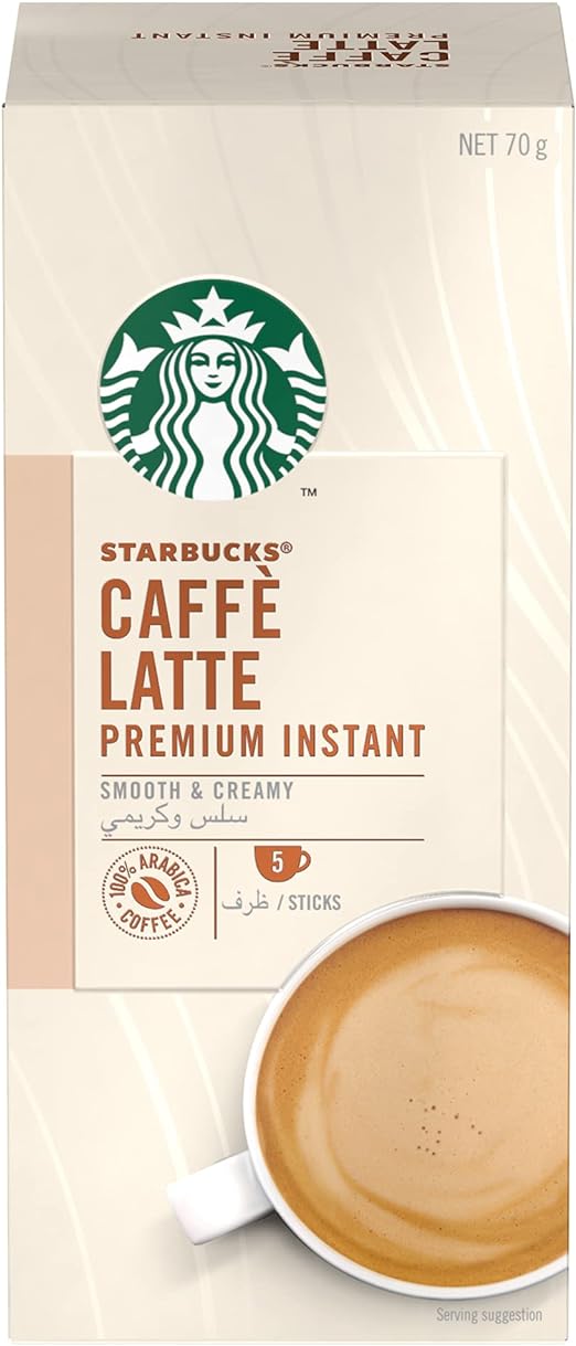 Starbucks Latte Premium Instant Coffee Sachets  Pack Of  5 x 14g