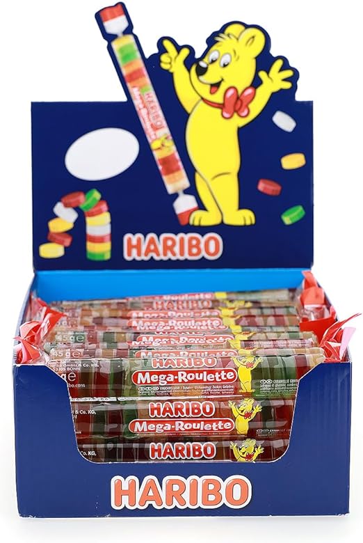 HARIBO Mega Roulette, Fruity Chewy Jellies Pack of 40x45g