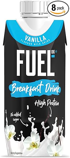 Fuel10K High Protein Breakfast Milk Drink Fruit Flover Pack  of 8x330 ml