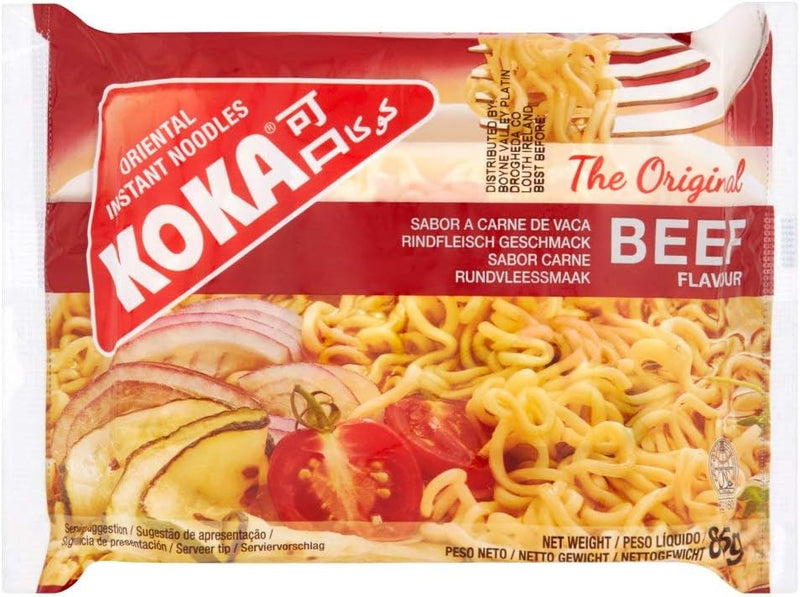 Koka Instant Beef Noodle Packet Pack of 30x85g