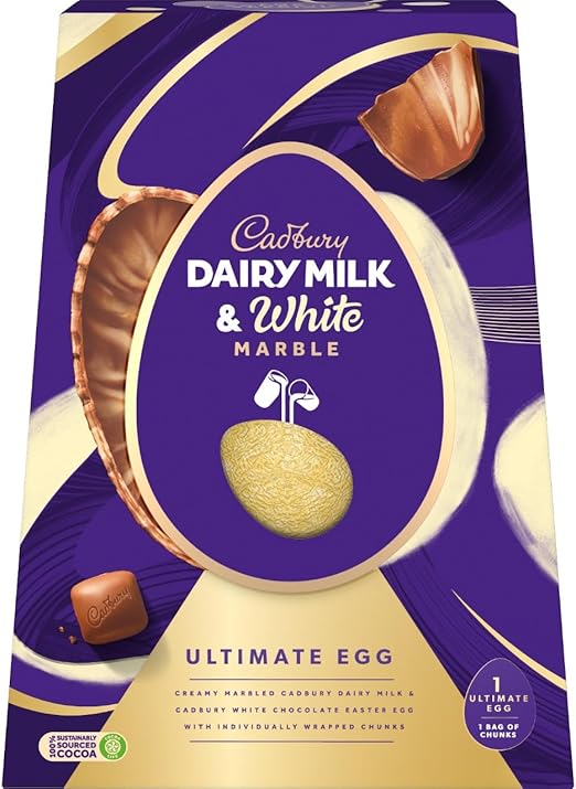 Cadbury Dairy Milk Ultimate Milk and White Chocolate Marble Easter Egg Pack of 372g