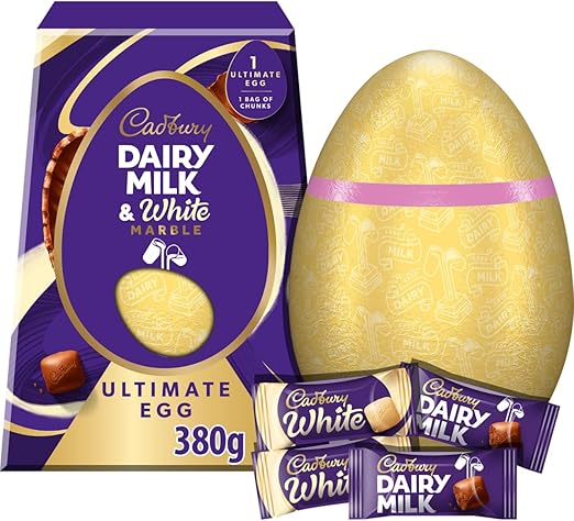 Cadbury Dairy Milk Ultimate Milk and White Chocolate Marble Easter Egg Pack of 372g