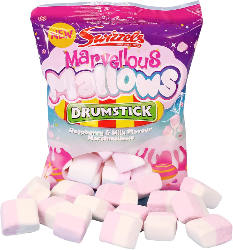 Swizzels Marvellous Mallows Drumstick Raspberry & Milk Flavour Pack of 12x110g