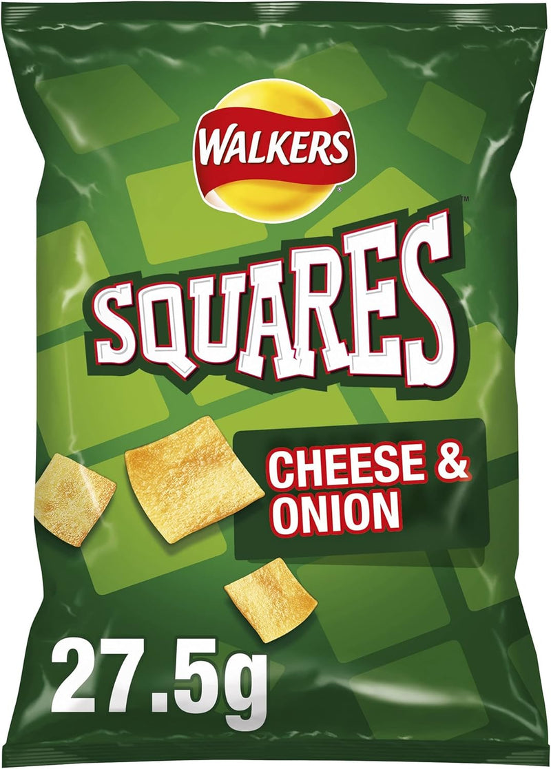 Walkers Squares Cheese & Onion Snacks Pack of 32x27.5g