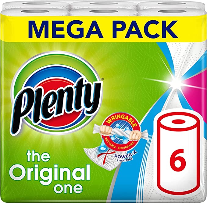 Plenty Kitchen Towel Pack of Rolls 100 Sheets