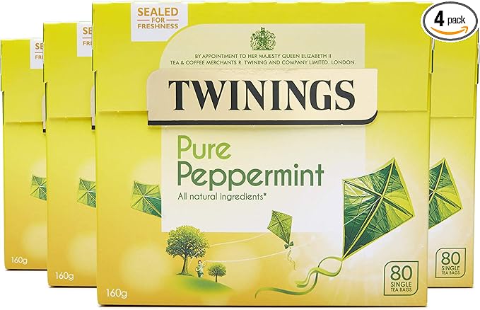 Twinings Pure Peppermint 80 Tea Bags (Pack of 4, Total 320 Tea Bags)