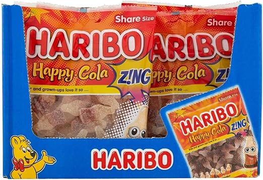 HARIBO Happy Cola Z!NG Share Bag Pack of 12x160g