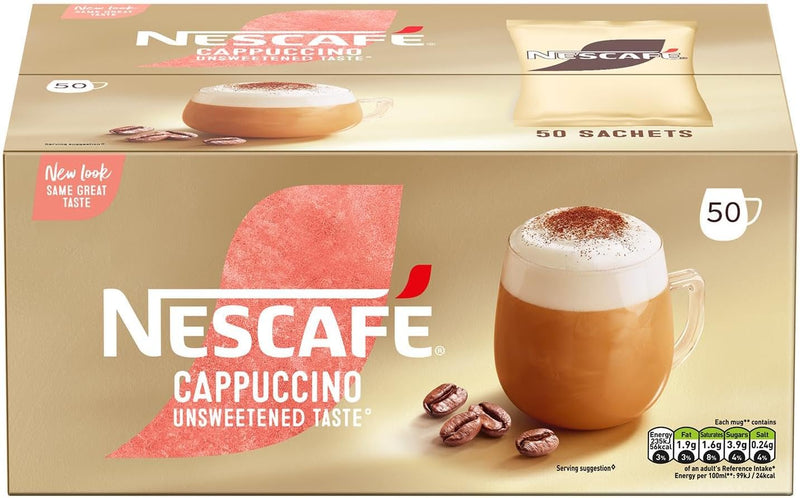 Nescafé Cappuccino Unsweetened Sachets Pack of 50 x 14.2g