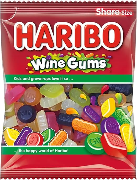 HARIBO Wine Gums Chew Bag Pack of 12x140g