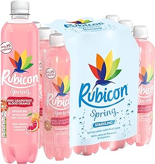 Rubicon Spring Pink Grapefruit Blood Orange Flavoured Sparkling Water Pack of 12x500ml