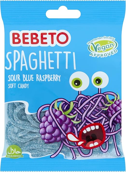 Bebeto Sour Blue Raspberry Spaghetti Pack of 20x70g