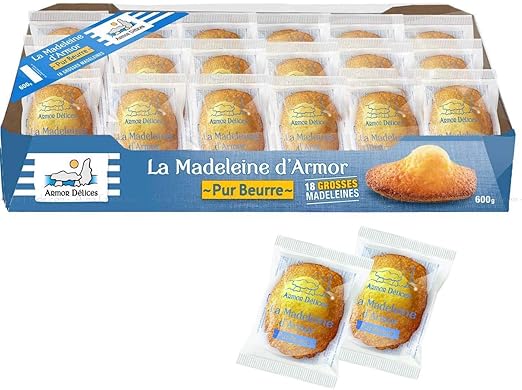 LA MADELEINE D'ARMOR Soft Butter Fresh French Cake Bites Breakfast Tea Snack Pack of 18