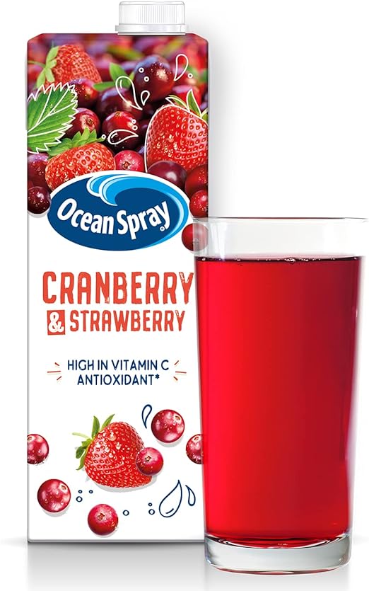 Ocean Spray Cranberry and Strawberry Juice Drink, 1L Carton (12-Pack)